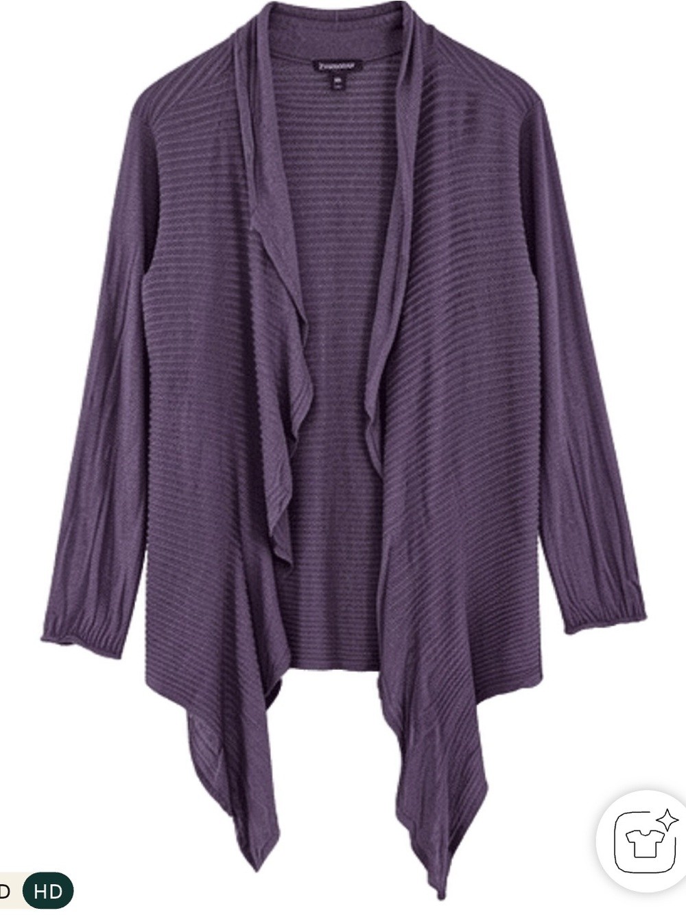 Eileen Fisher Purple Heathered Linen Cotton Blend Cardigan